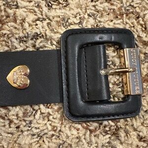 Juicy Couture Black Belt with Gold Heart Accent